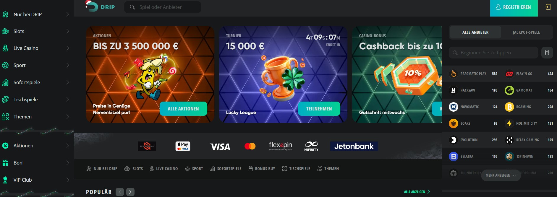 drip casino play online